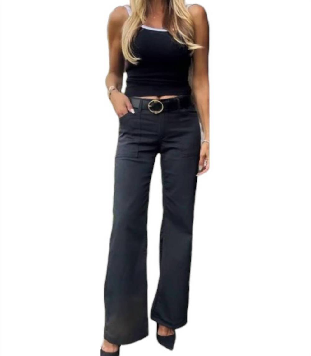 NEW BEVY FLOG romi flared jeans in black printed